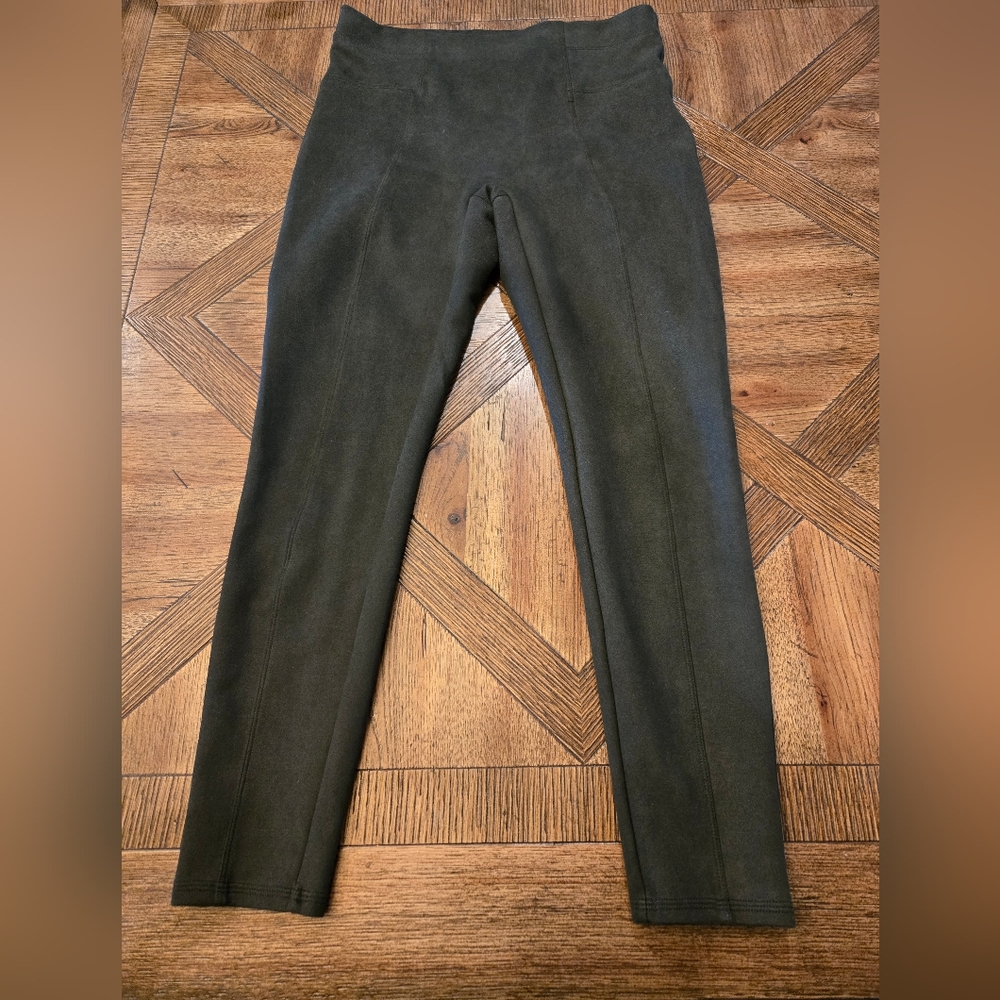 Spanx Olive Green faux suede Leggings size L